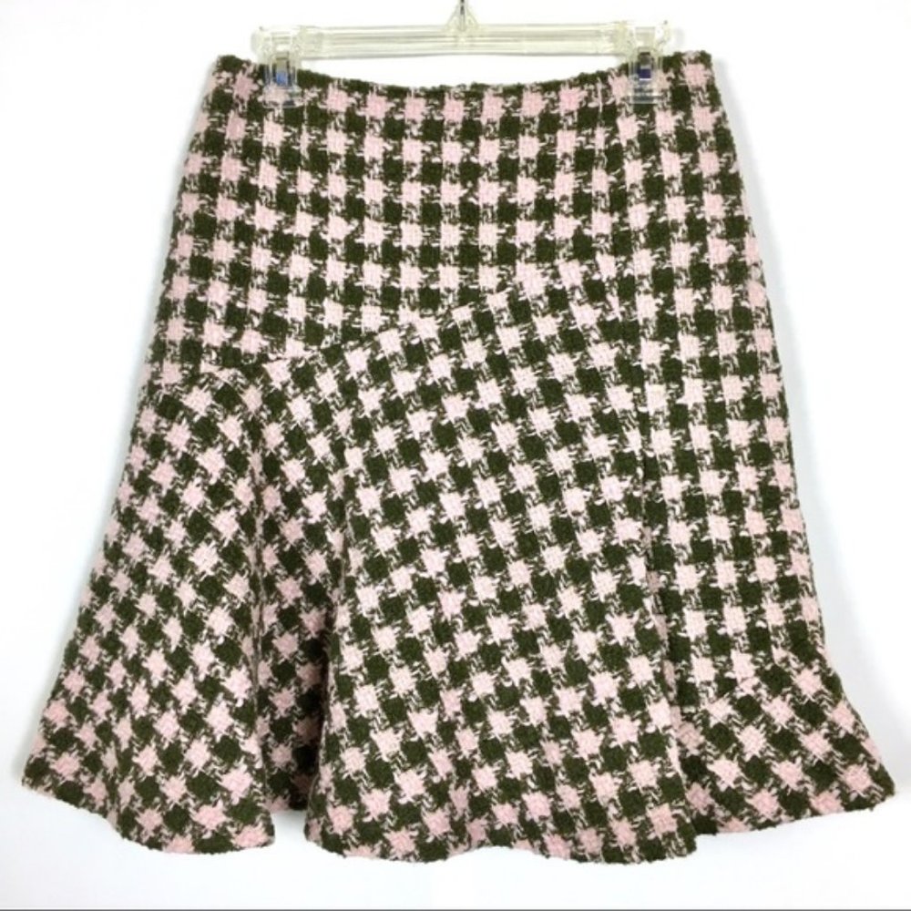 INC Skirt Wool Blend Career Pink Green Lined